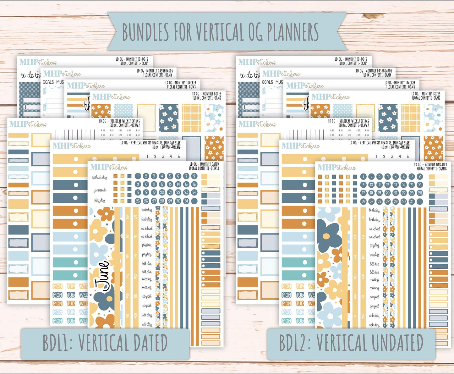 JUNE 2025 Stickers for OG Laurel Denise Planners. "Floral Confetti" || OGFC
