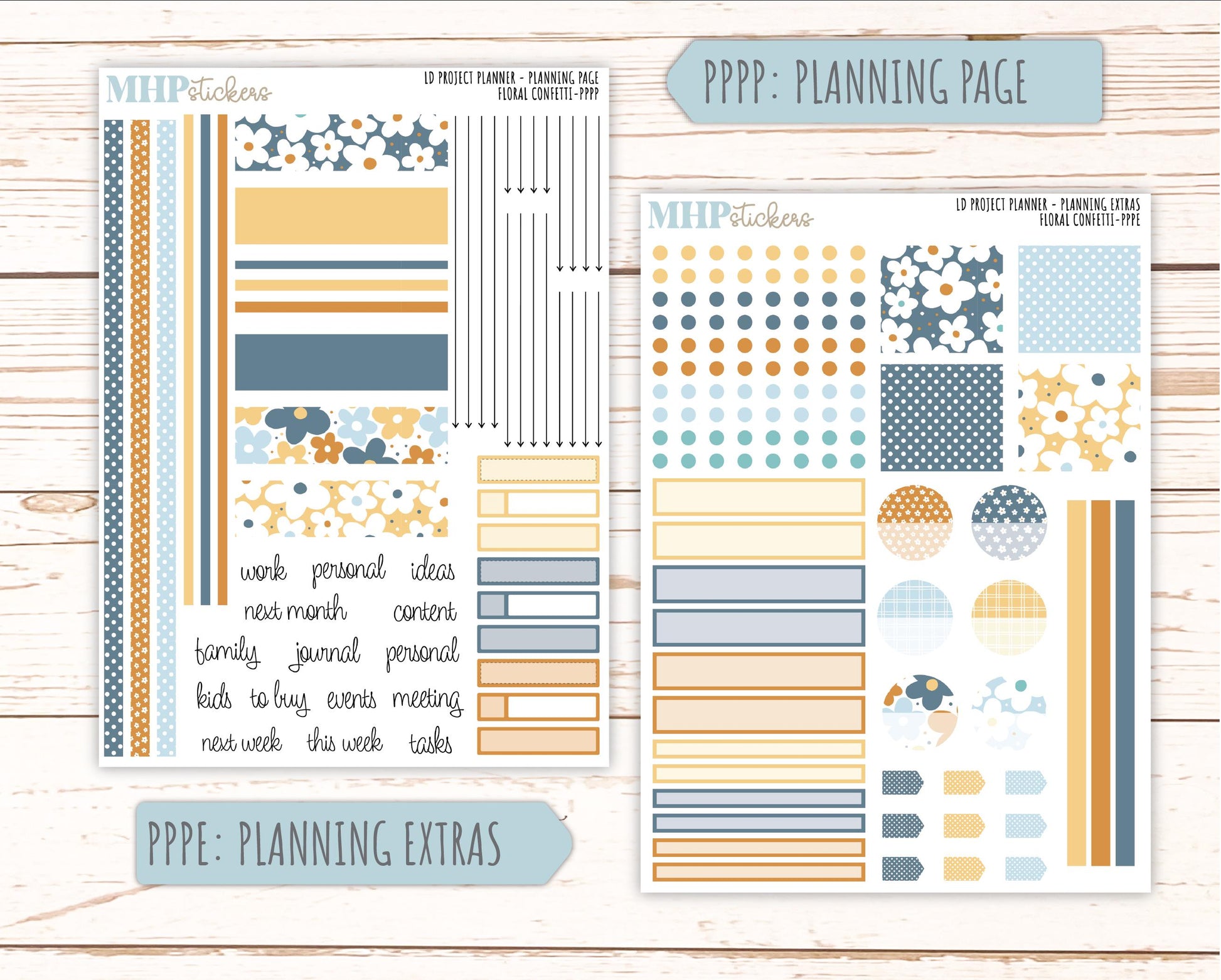 JUNE Stickers for LD Project Planner "Floral Confetti" || PPFC