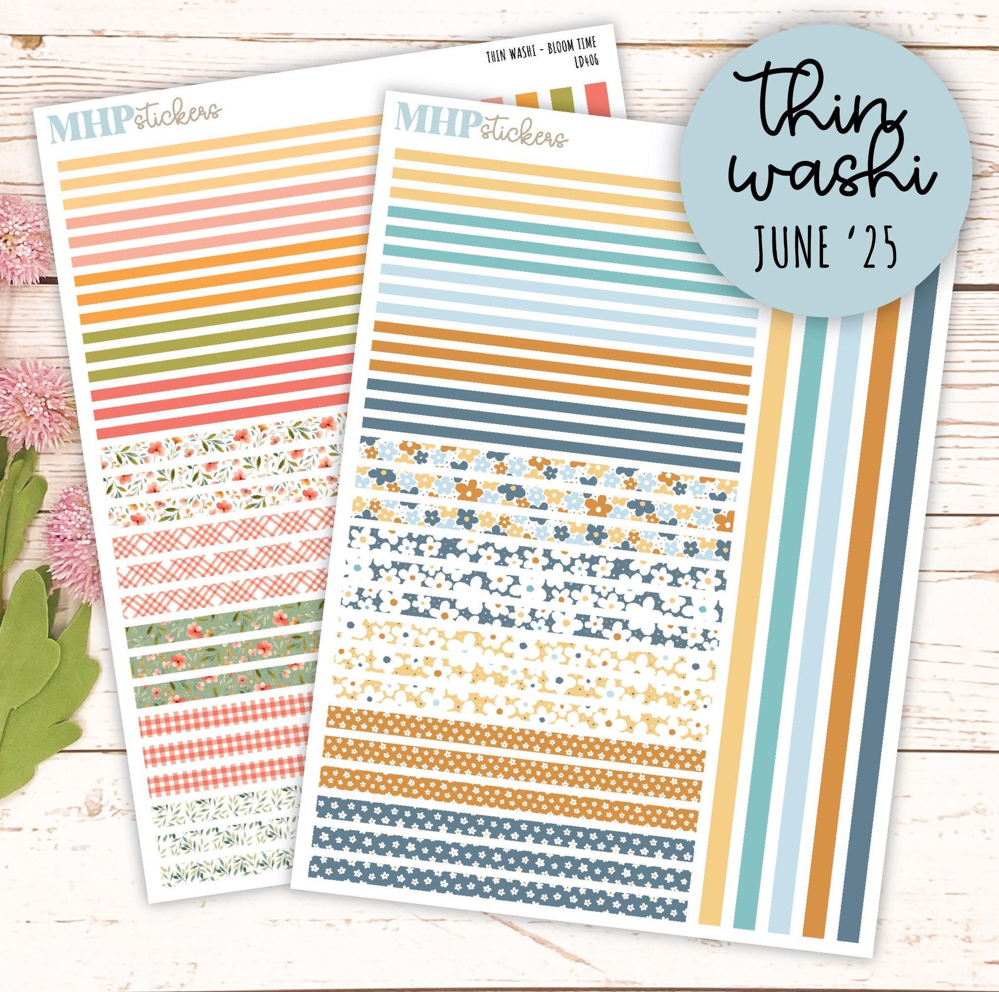 Thin Washi for Laurel Denise Planners. Planner Stickers JUNE '25 || LD406