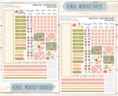 JUNE 2025 Stickers for Hobonichi Tech Cousin. A5 Planners "Bloom Time" || HCBT