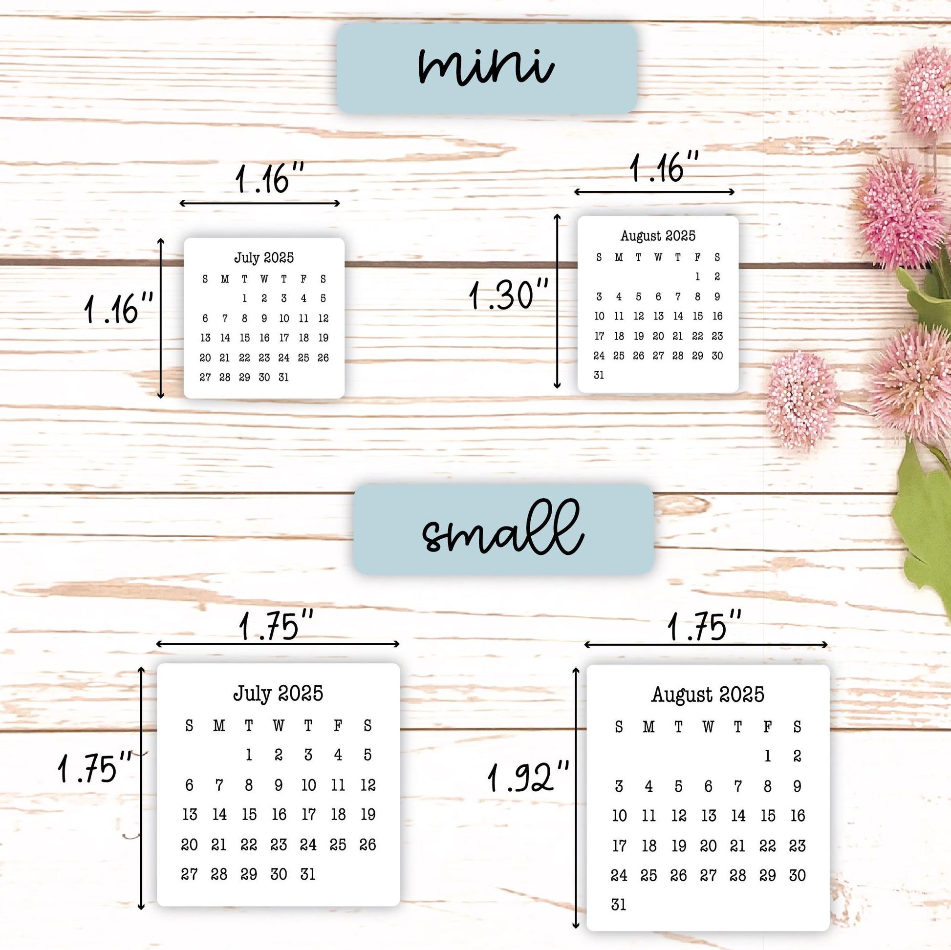 2025 - 2026 Calendar Stickers for Planners and Bullet Journals || H662 - F816