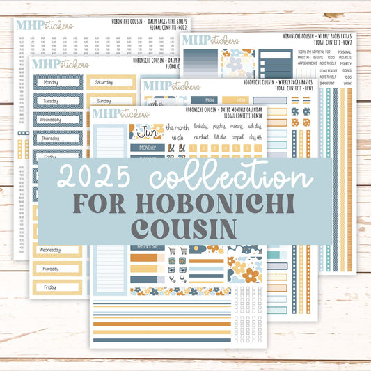 JUNE 2025 Stickers for Hobonichi Tech Cousin. A5 Planners "Floral Confetti" || HCFC