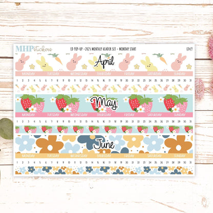 2025 Monthly Headers Set for Laurel Denise POP-UP || LD419