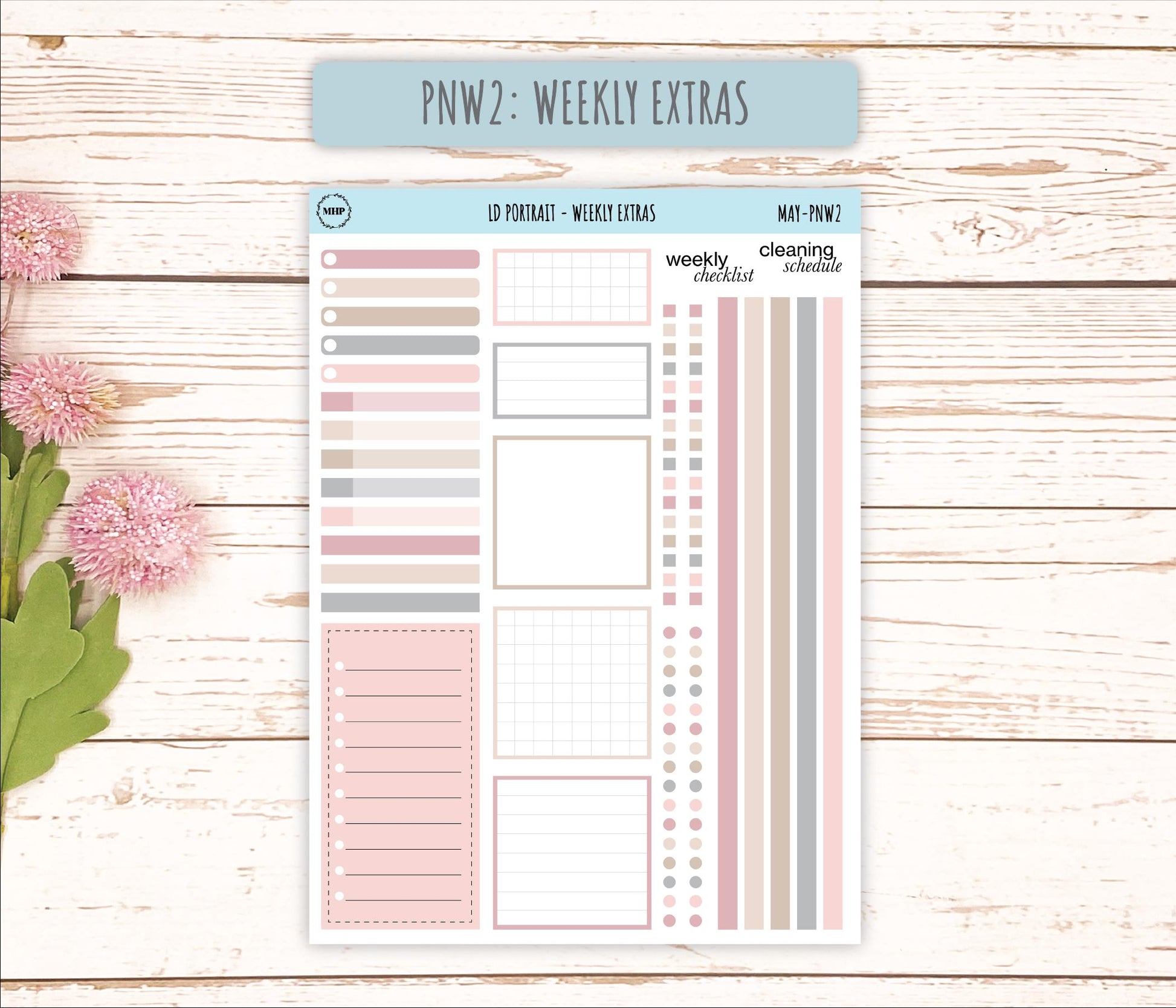 MAY Stickers for Laurel Denise Portrait Planners. Neutral Color || PN
