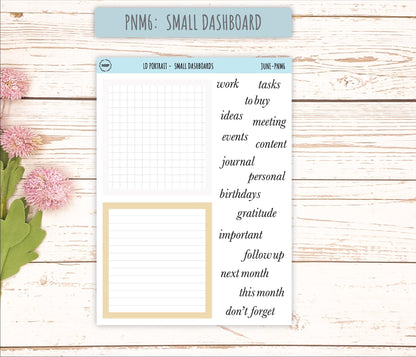 JUNE Stickers for Laurel Denise Portrait Planners. Neutral Color || PN