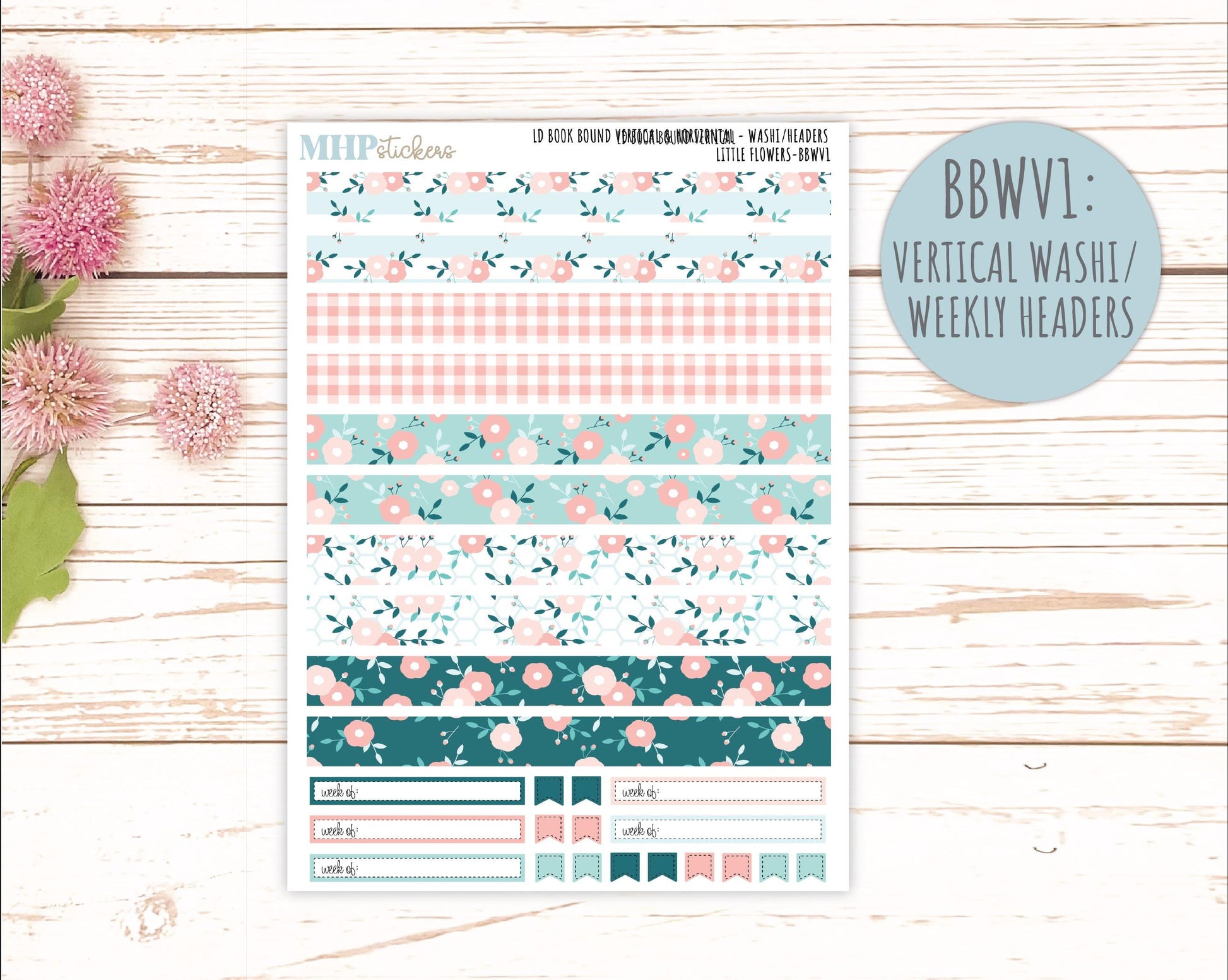 May 2025 Stickers for Laurel Denise BOOK BOUND Planner. "Little Flowers" || BB