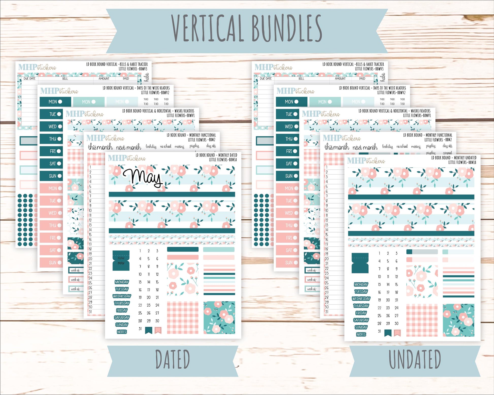 May 2025 Stickers for Laurel Denise BOOK BOUND Planner. "Little Flowers" || BB