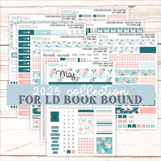 May 2025 Stickers for Laurel Denise BOOK BOUND Planner. "Little Flowers" || BB