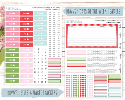 May 2025 Stickers for Laurel Denise BOOK BOUND Planner. "Strawberry Garden" || BB