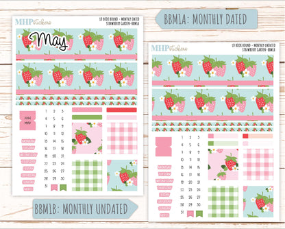 May 2025 Stickers for Laurel Denise BOOK BOUND Planner. "Strawberry Garden" || BB