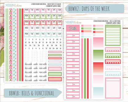 May 2025 Stickers for Laurel Denise BOOK BOUND Planner. "Strawberry Garden" || BB
