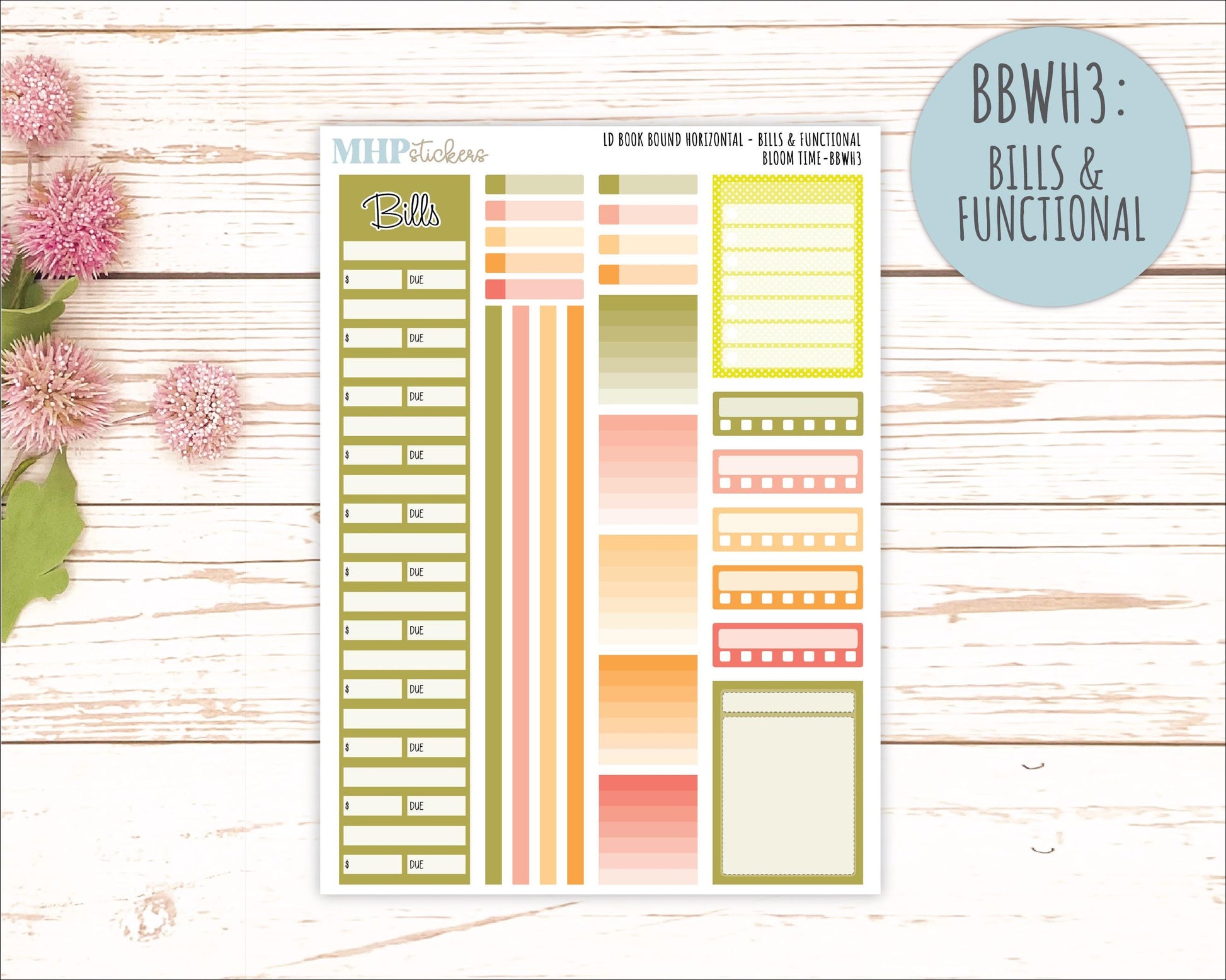 June 2025 Stickers for Laurel Denise BOOK BOUND Planner. "Bloom Time" || BB