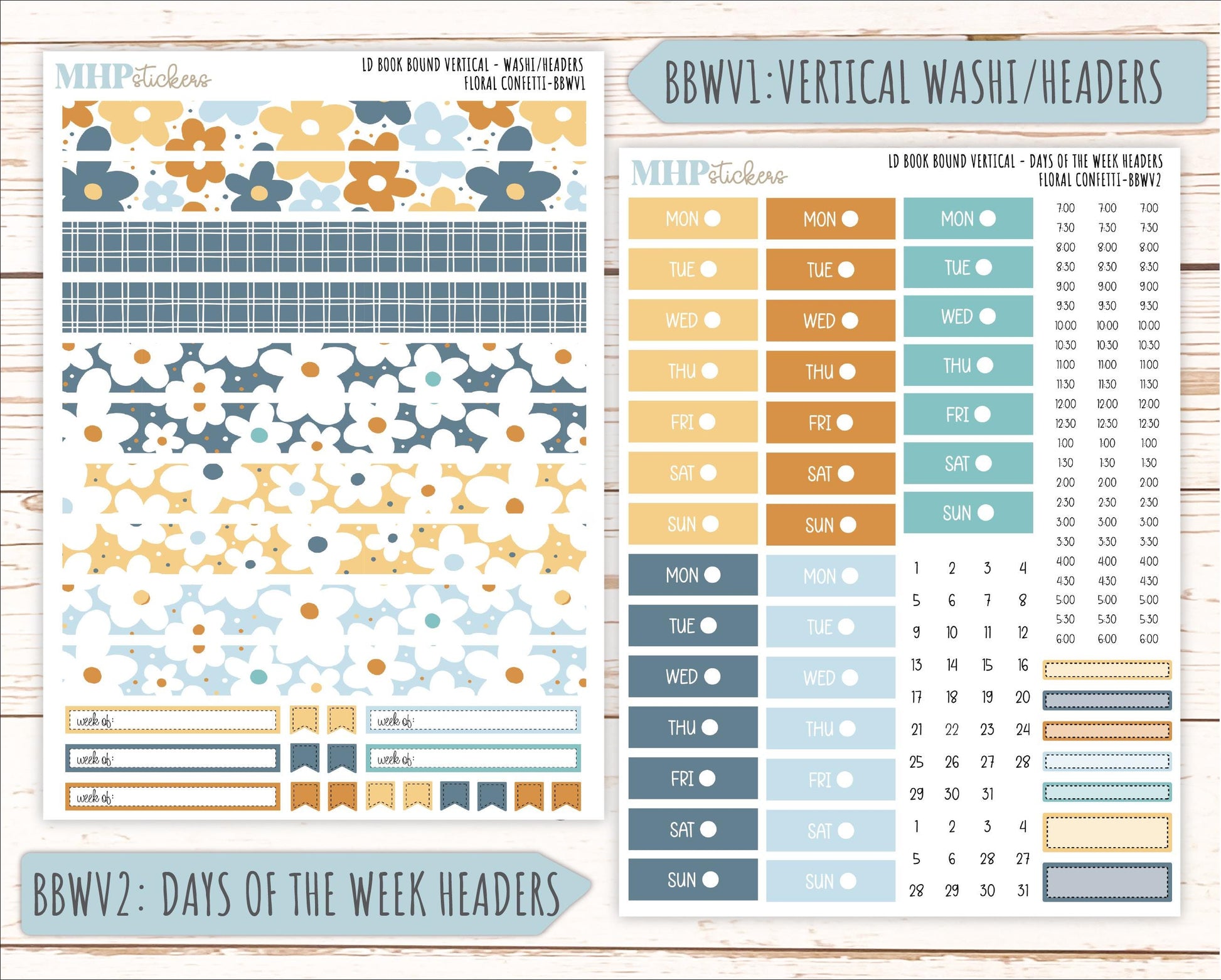 June 2025 Stickers for Laurel Denise BOOK BOUND Planner. "Floral Confetti" || BB