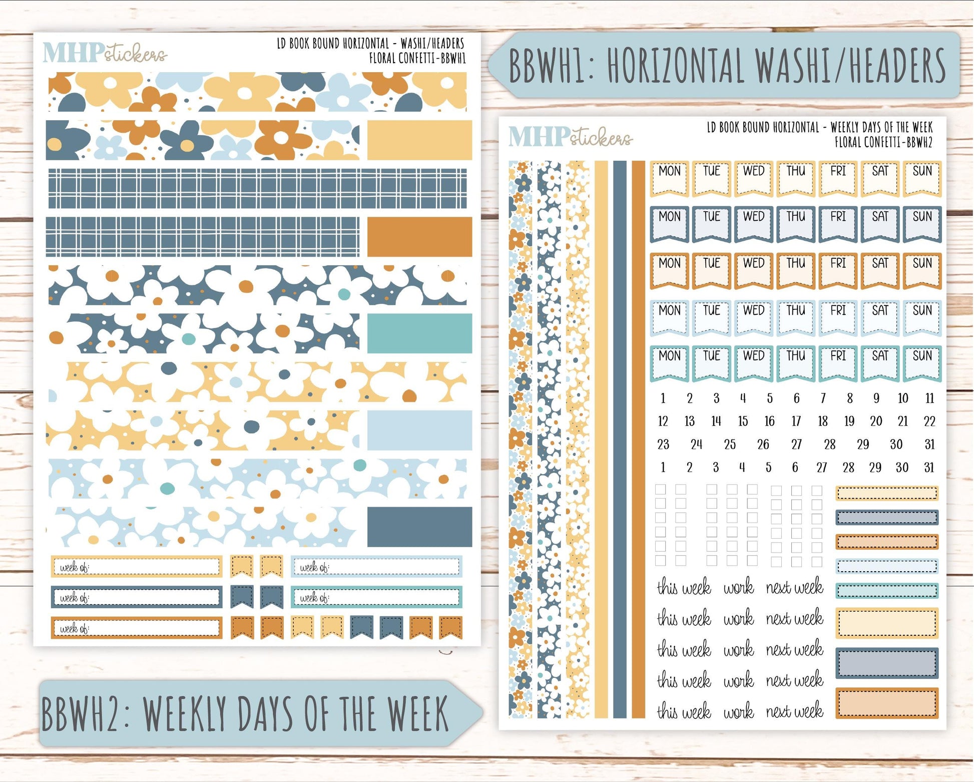 June 2025 Stickers for Laurel Denise BOOK BOUND Planner. "Floral Confetti" || BB