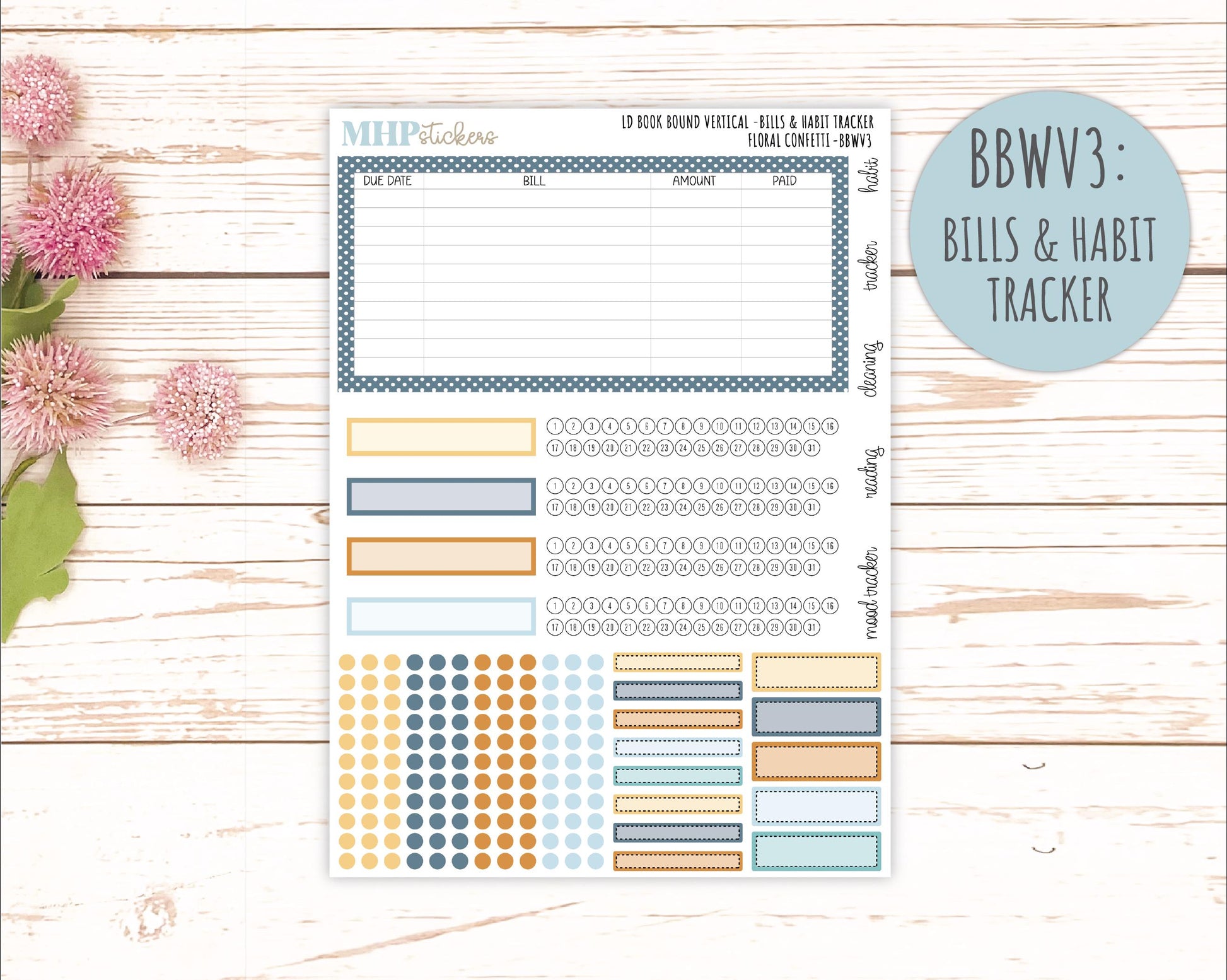 June 2025 Stickers for Laurel Denise BOOK BOUND Planner. "Floral Confetti" || BB