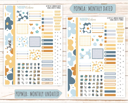 June 2025 Stickers for Laurel Denise POP-UP Planner. "Floral Confetti" || POPFC