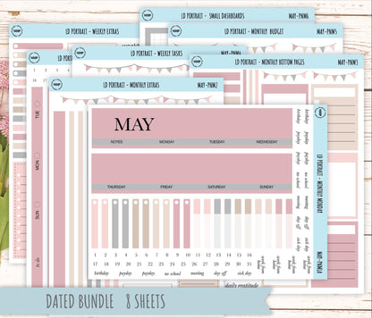 MAY Stickers for Laurel Denise Portrait Planners. Neutral Color || PN