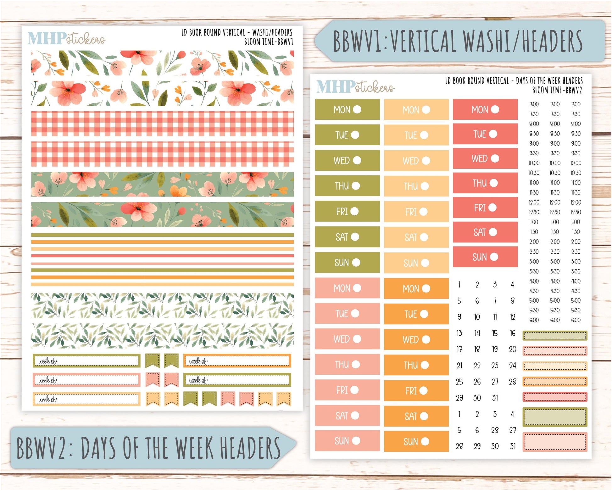 June 2025 Stickers for Laurel Denise BOOK BOUND Planner. "Bloom Time" || BB