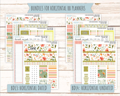 June 2025 Stickers for Laurel Denise BOOK BOUND Planner. "Bloom Time" || BB