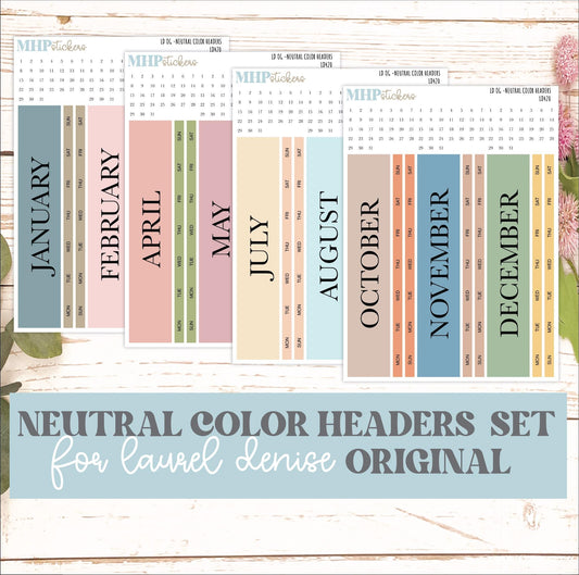 Neutral Color Monthly Headers Set for Laurel Denise ORIGINAL || LD420