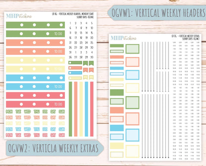 AUGUST 2025 Stickers for Original Size Horizontal & Vertical Laurel Denise Planners. "Sunny Days" || OGSD