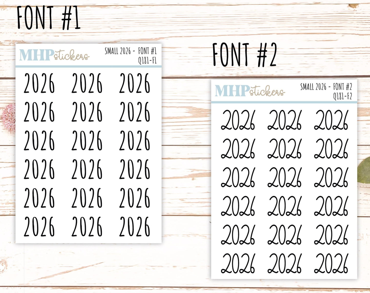 2026 Small Year Stickers for Planners || Q181