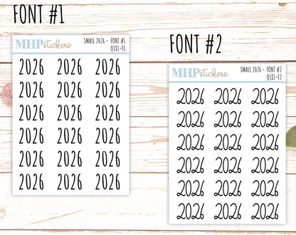 2026 Small Year Stickers for Planners || Q181