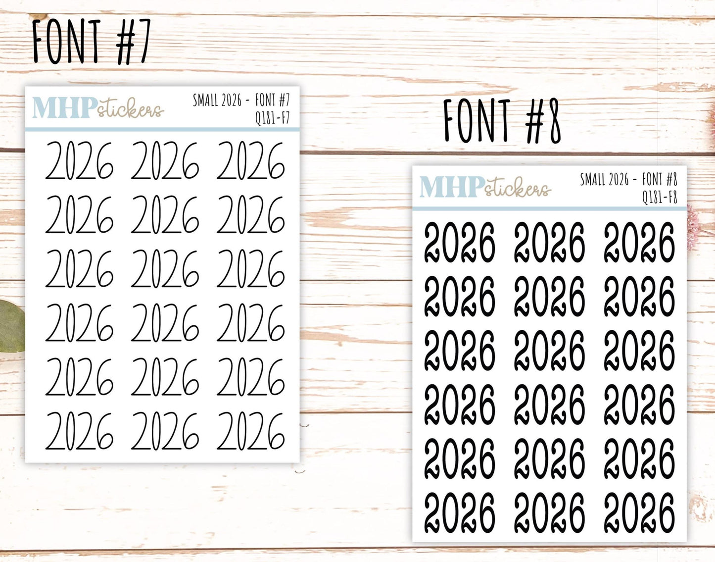 2026 Small Year Stickers for Planners || Q181