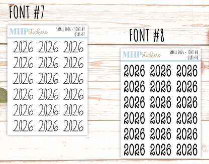 2026 Small Year Stickers for Planners || Q181