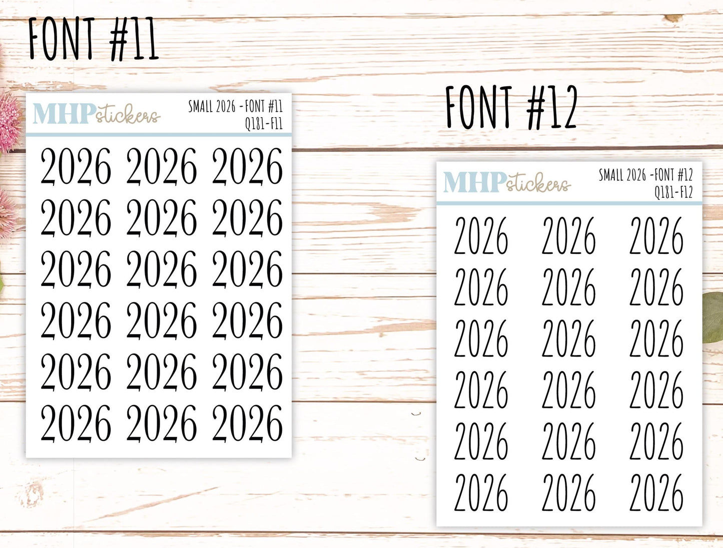 2026 Small Year Stickers for Planners || Q181