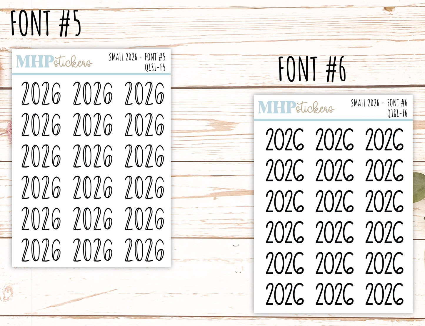 2026 Small Year Stickers for Planners || Q181