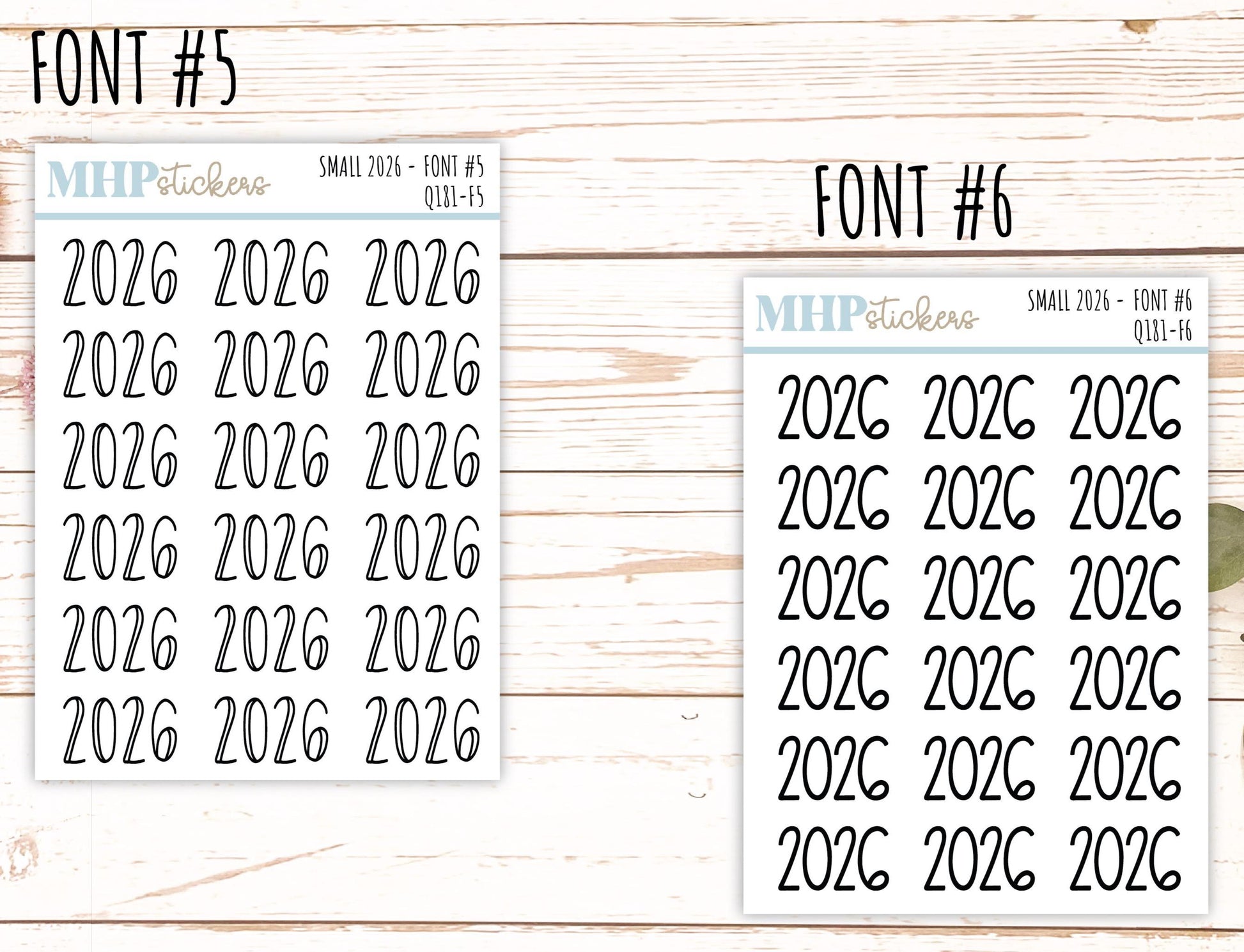 2026 Small Year Stickers for Planners || Q181