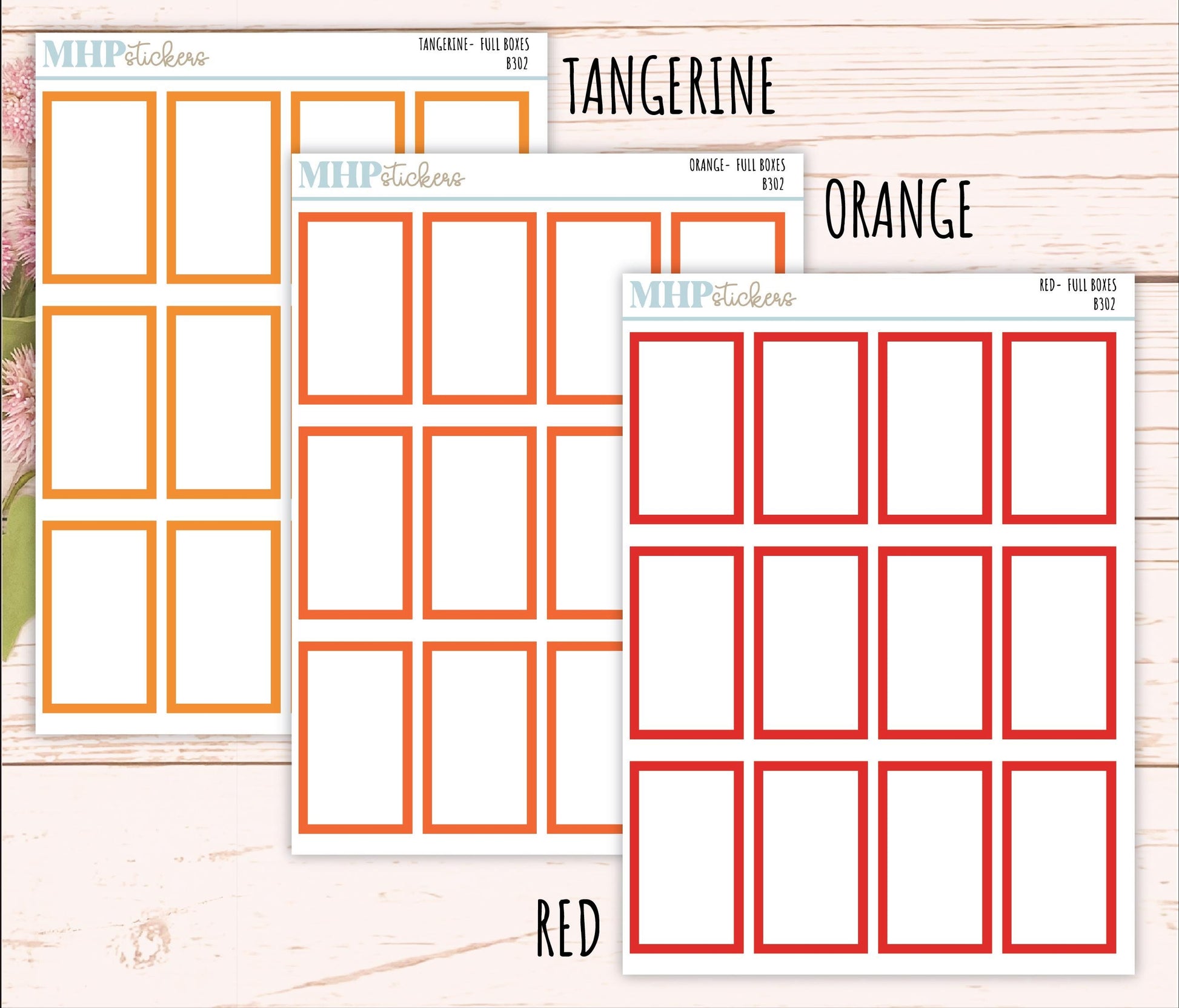 Full Box Stickers for 7x9 Planners. || B302