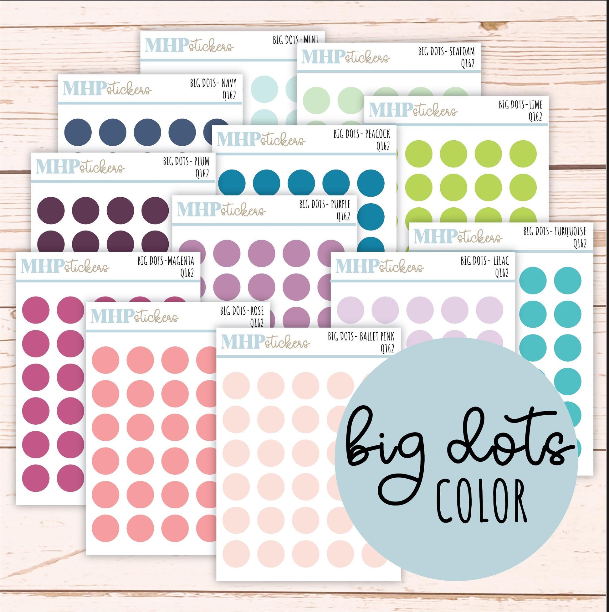 Big Dot Color Stickers for Planners and Bullet Journals || Q162