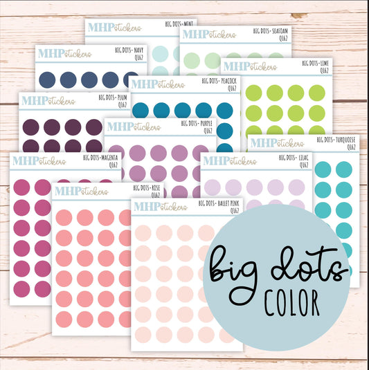 Big Dot Color Stickers for Planners and Bullet Journals || Q162