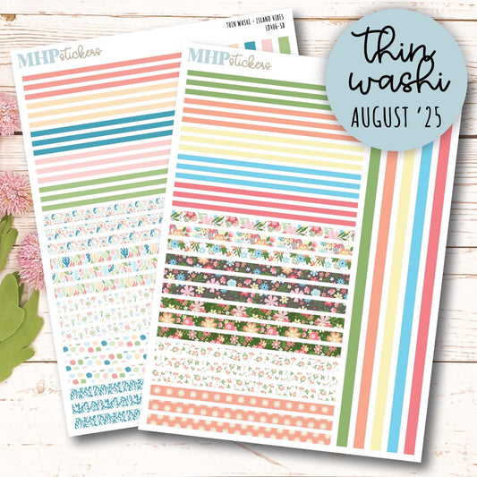 Thin Washi for Laurel Denise Planners. Planner Stickers AUGUST '25 || LD406