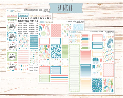 AUGUST Weekly Vertical Kits for 7x9 Erin Condren Planners. "Island Vibes" || ECWV