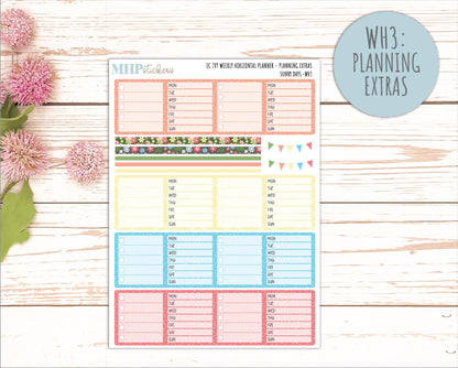 AUGUST Weekly Horizontal Planning Kit for 7x9 Erin Condren Planners. "Sunny Days" || ECWH