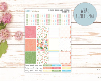 AUGUST Weekly Horizontal Planning Kit for 7x9 Erin Condren Planners. "Sunny Days" || ECWH