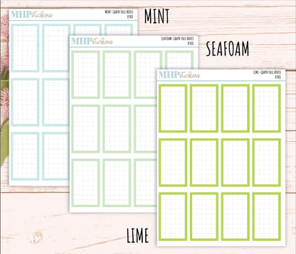 Full Graph Box Stickers for 7x9 Planners. || B308