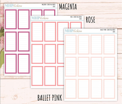 Full Lined Box Stickers for 7x9 Planners. || B305