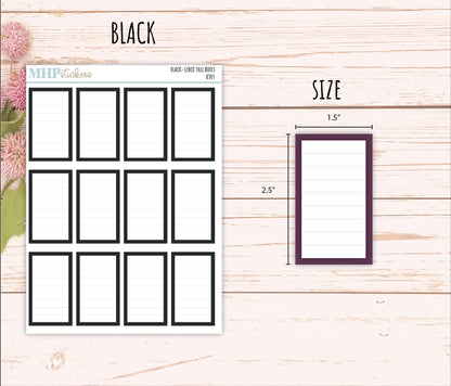 Full Lined Box Stickers for 7x9 Planners. || B305