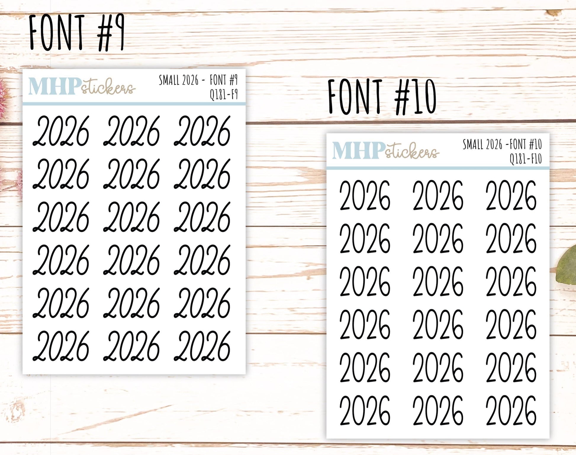 2026 Small Year Stickers for Planners || Q181