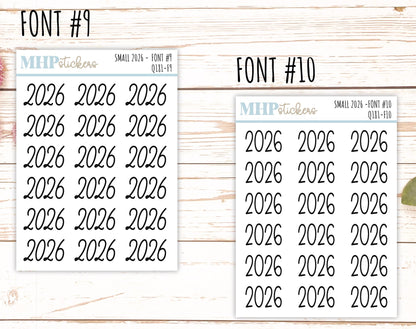 2026 Small Year Stickers for Planners || Q181