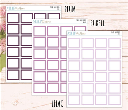 Half Box Stickers for 7x9 Planners. Functional planner Stickers || B303