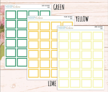 Half Box Stickers for 7x9 Planners. Functional planner Stickers || B303