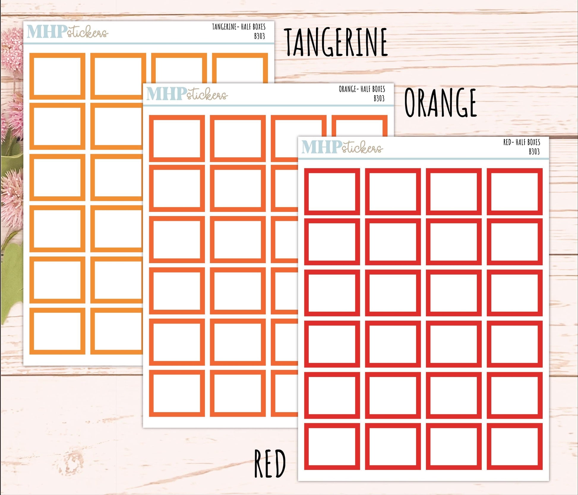 Half Box Stickers for 7x9 Planners. Functional planner Stickers || B303