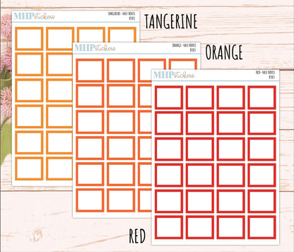 Half Box Stickers for 7x9 Planners. Functional planner Stickers || B303