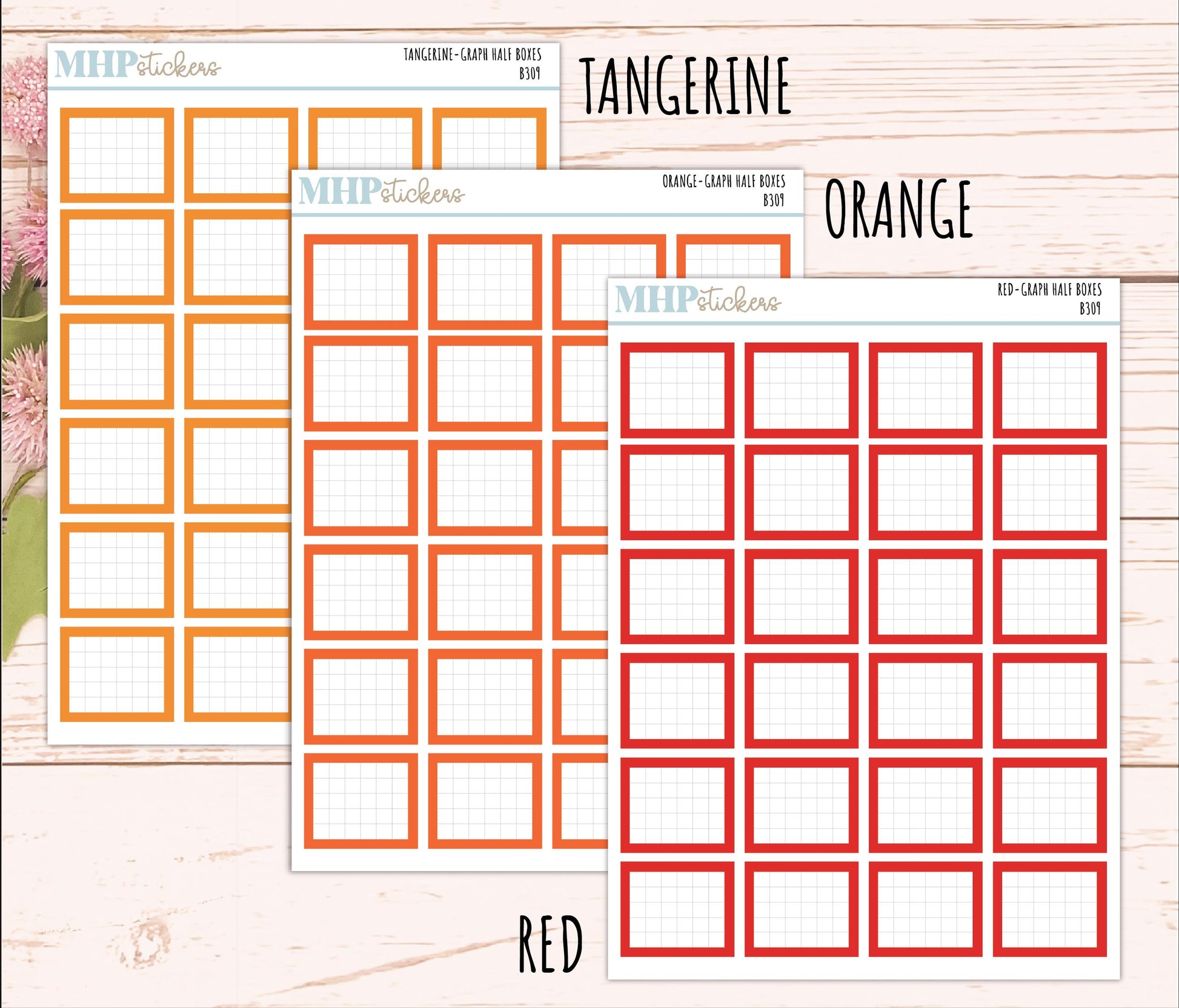 Half Graph Box Stickers for 7x9 Planners. Functional Planner Stickers || B309