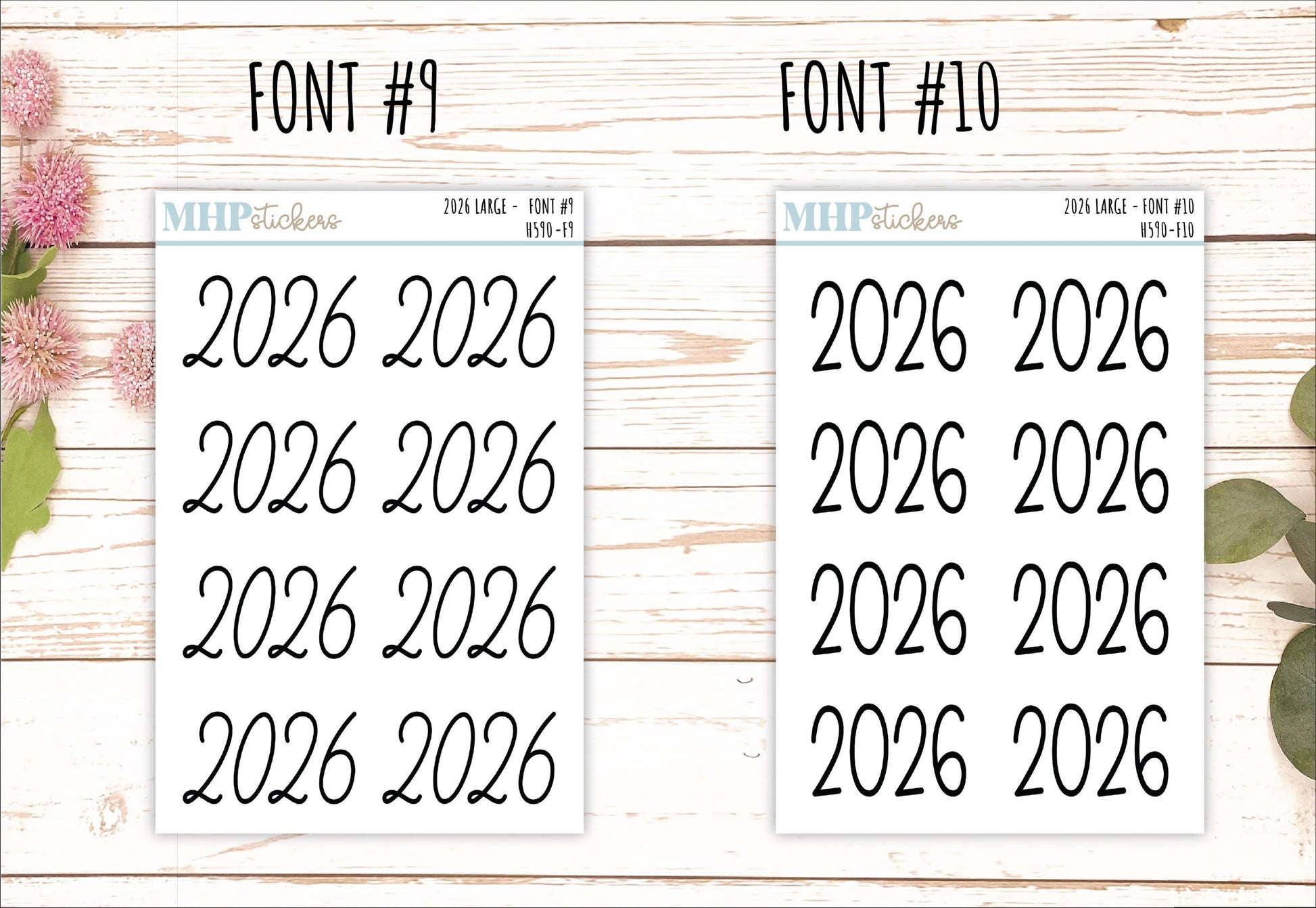 2026 Year Large Size Stickers for Planners || H590